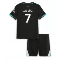 Camisa de Futebol Liverpool Luis Diaz #7 Equipamento Secundário Infantil 2024-25 Manga Curta (+ Calças curtas)